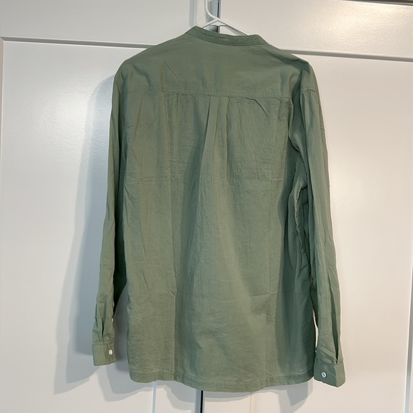 Men’s collar less 1/2 button down shirt - Picture 2 of 10